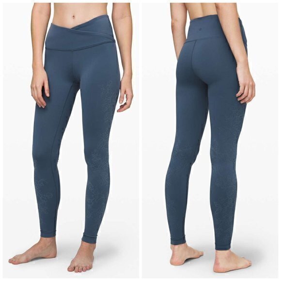 Lululemon Always On High-Rise Tight 28"*Flocked Everlux in Code Blue Size 6 - Picture 1 of 10